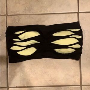 🌟Bandeau Bra. Black and yellow